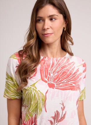 Printed Boat Neck Printed Top