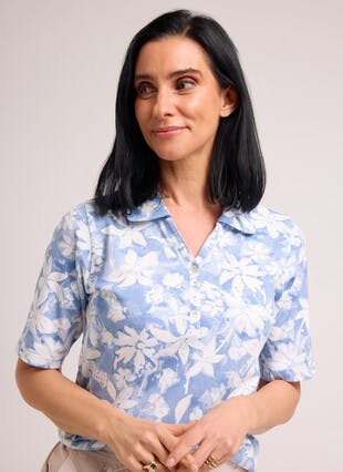 Pure Cotton Printed Polo Shirt