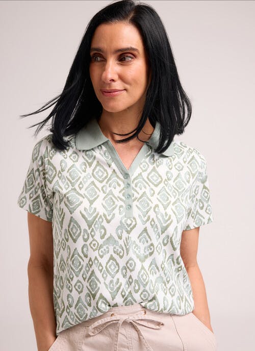 Pure Cotton Contrast Collar Polo Shirt