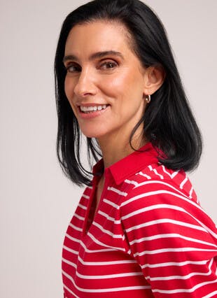 Pure Cotton Striped Polo Shirt