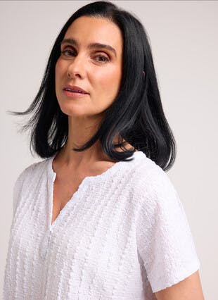 Textured Notch Neck Top