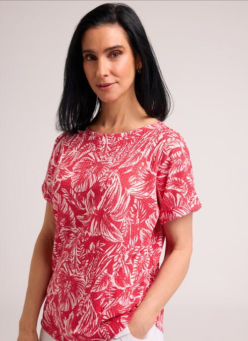 Textured Printed Top