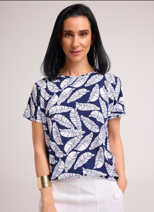 Printed Crew Neck Top