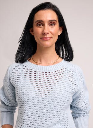 Pure Cotton Crew Neck Pointelle Jumper