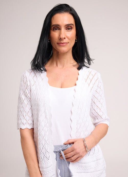 Pure Cotton Textured Cardi Shrug