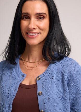 Pure Cotton Stitch Detail Cardigan