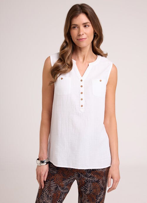 Doublecloth Sleeveless Blouse