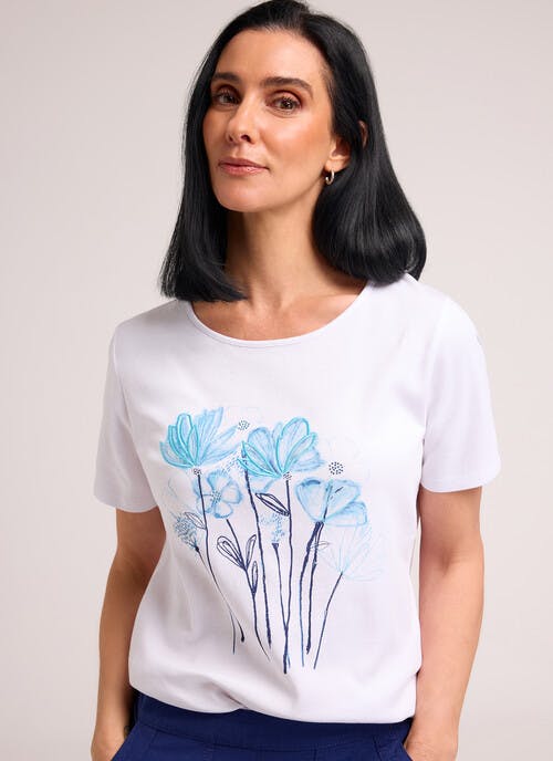 Pure Cotton Floral Embroidered Top