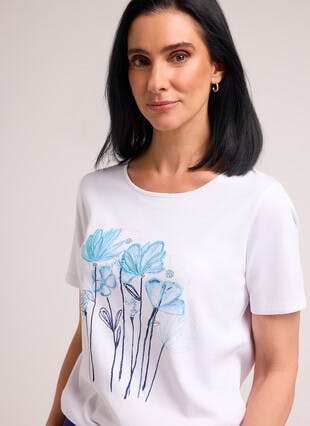 Pure Cotton Floral Embroidered Top