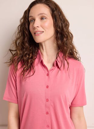 Short Sleeve Jersey Blouse