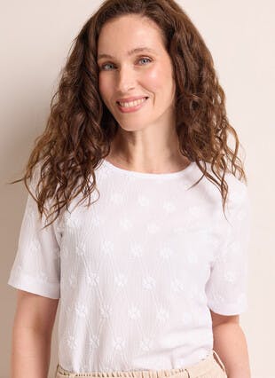 Daisy Jacquard Textured Top