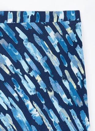 Abstract Print A-Line Midi Skirt