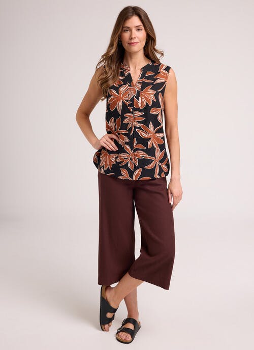 Linen Blend Pull On Trousers