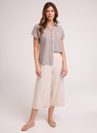 Linen Blend Pull On Trousers