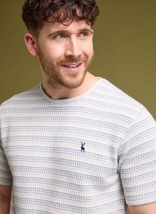 Cotton Rich Textured Stripe T-Shirt