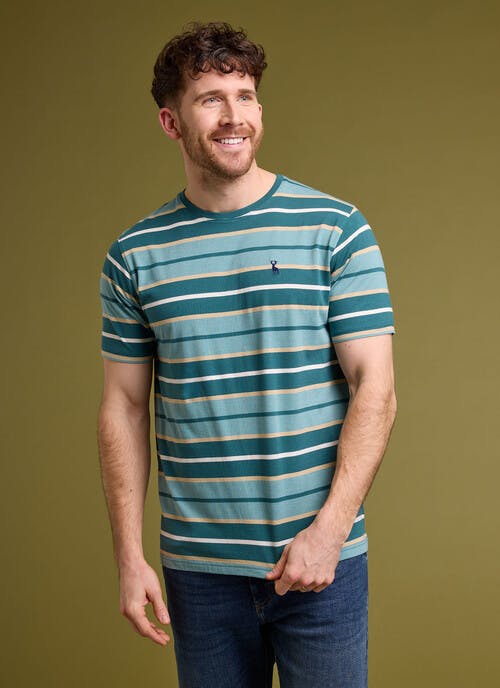Cotton Rich Textured Stripe Jersey T-Shirt