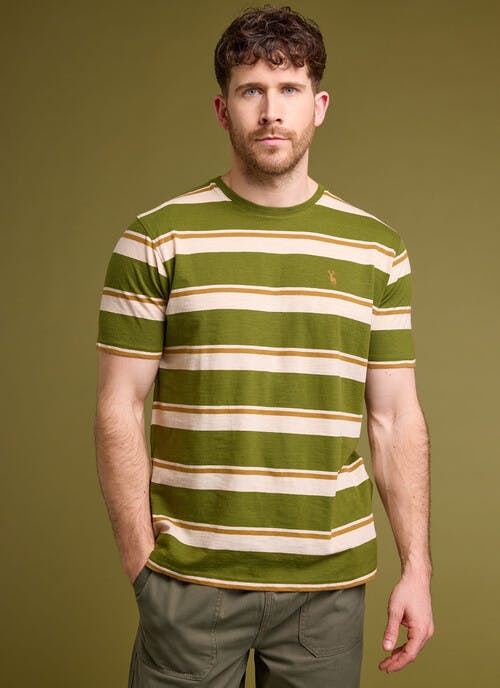 Pure Cotton Jersey Slub Stripe T-Shirt