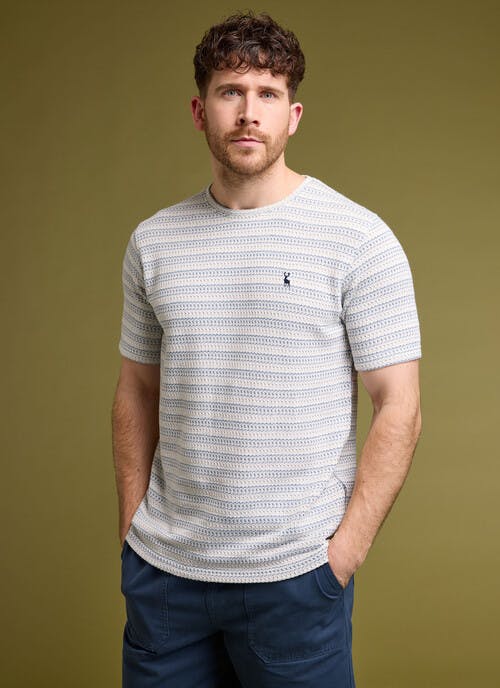 Cotton Rich Textured Stripe T-Shirt
