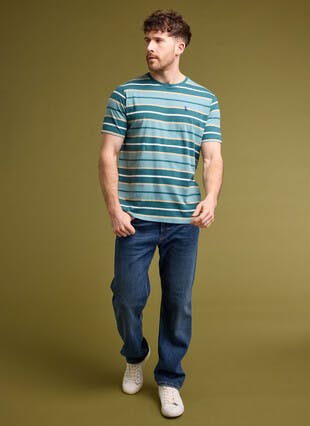 Cotton Rich Textured Stripe Jersey T-Shirt