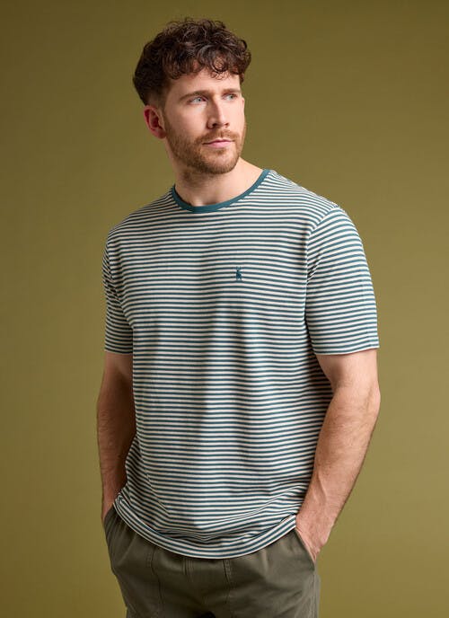 Pure Cotton Textured Stripe T-Shirt