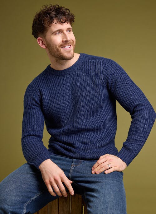 Crew Neck Fisherman Rib Jumper