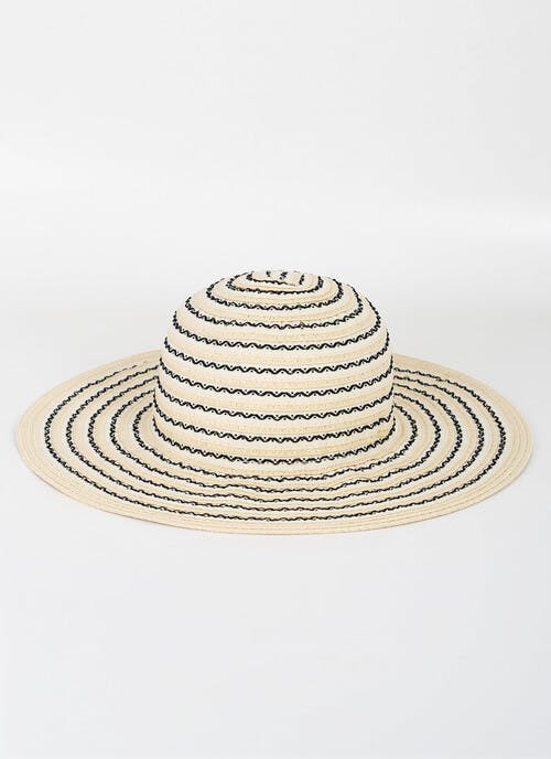 Packable Stripe Straw Hat