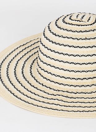 Packable Stripe Straw Hat