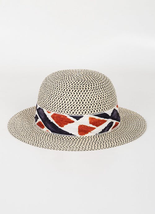 Straw Hat with Animal Trim 