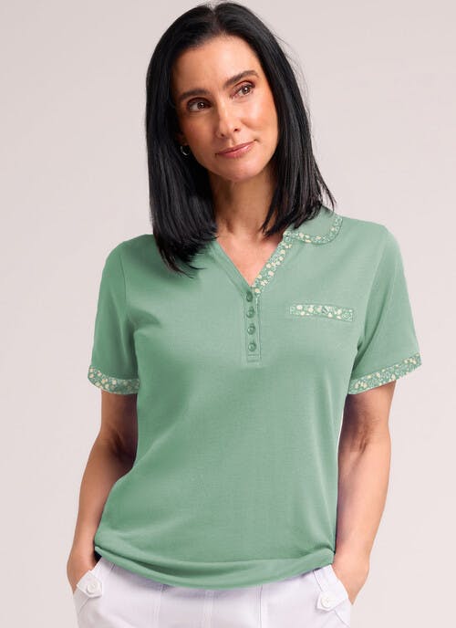 Pure Cotton Trim Detail Polo Shirt