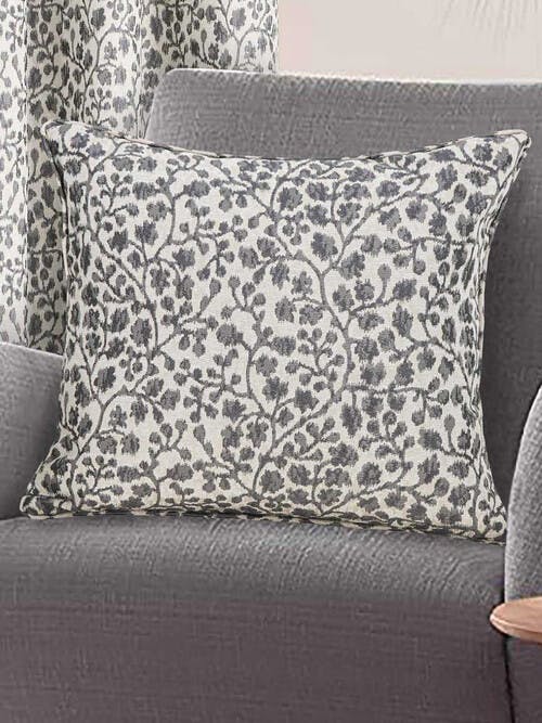 Floral Jacquard Grey Cushion