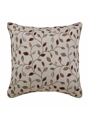 Sherbourne Leaf Jacquard Red Cushion