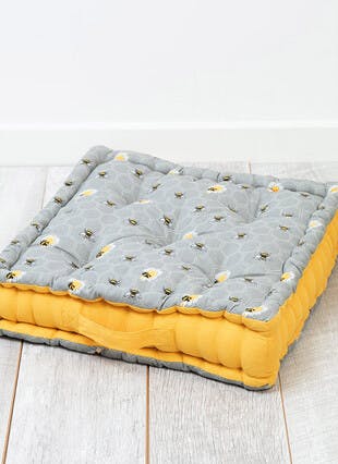 Bees Printed Cotton Booster Cushion