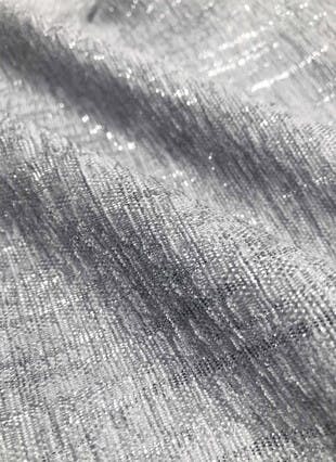 Corsica Metallic Chenille Silver Eyelet Door Curtain