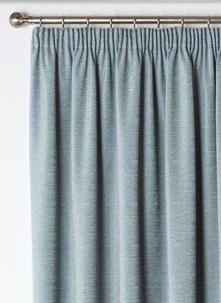 Chenille Duck Egg Pencil Pleat Curtains