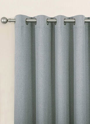 Herringbone Blackout Grey Eyelet Curtains