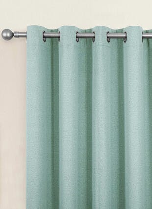 Herringbone Blackout Duck Egg Eyelet Curtains