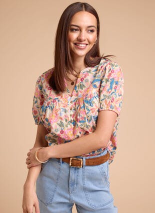 Pure Cotton Floral Print Top