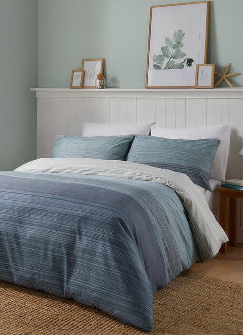 Fusion Fairhaven Stripe Blue Duvet Set