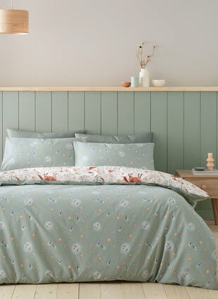 Catherine Lansfield Enchanted Twilight Animals Natural Duvet Set