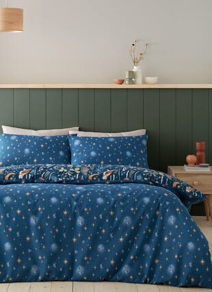Catherine Lansfield Enchanted Twilight Animals Navy Duvet Set