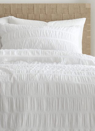 Catherine Lansfield Seersucker White Duvet Set
