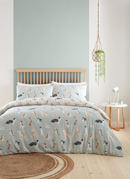 Fusion Cute Dogs Duck Egg Duvet Set