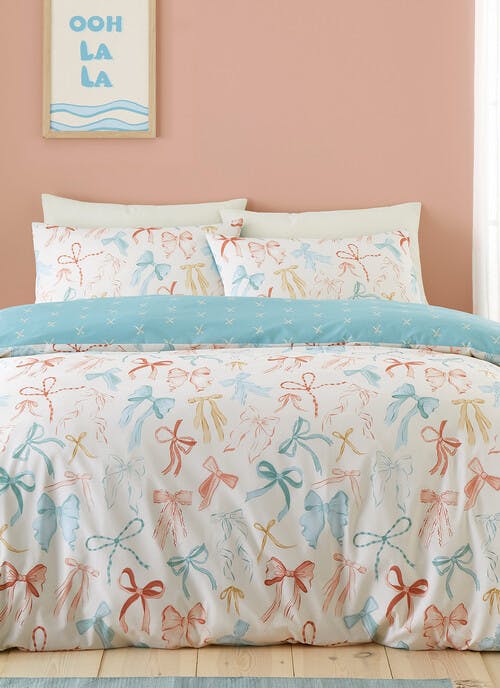 Fusion Evelyn Bows Turquoise Duvet Set