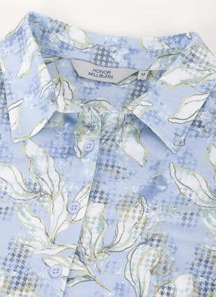 Soft Touch Leaf Print Blouse