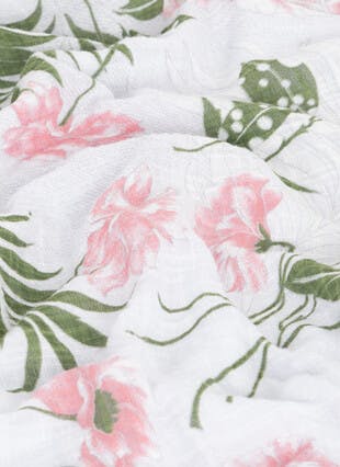 Cotton Rich Floral Print Tiered Midi Dress 