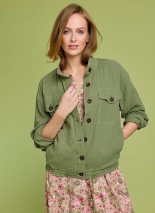 Pure Cotton Textured Jacket