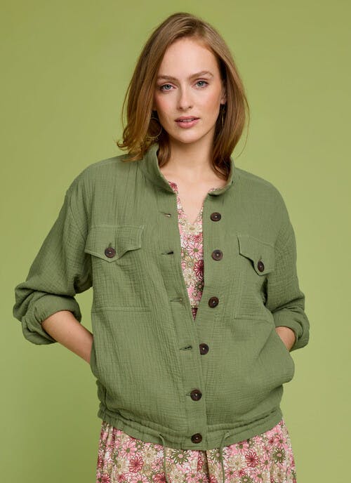 Pure Cotton Textured Jacket