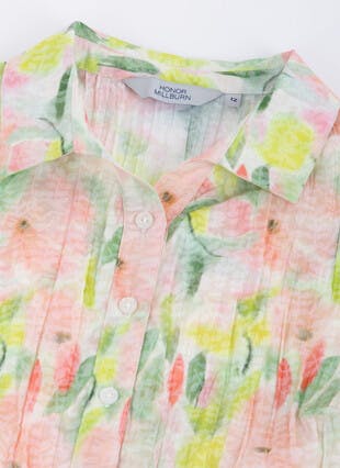 Cotton Rich Crinkle Printed Blouse