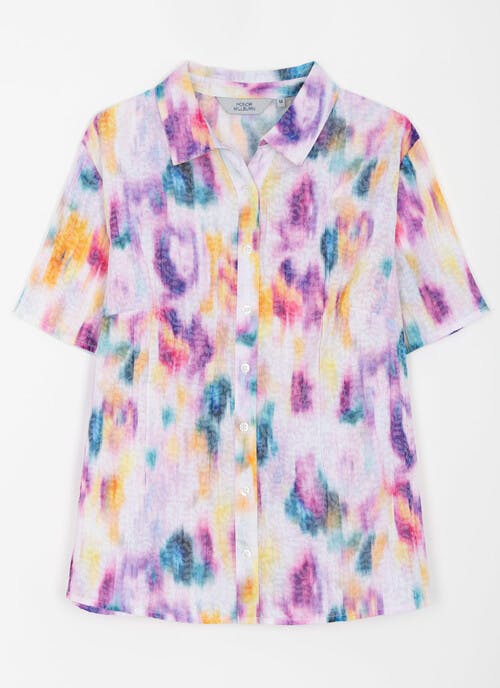 Cotton Rich Crinkle Printed Blouse