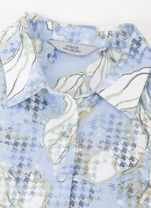 Soft Touch Leaf Print Button Up Midi Tea Dress